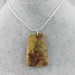 Ciondolo GEMMA di DIASPRO Oceanico Scuro con Monile Placcato ARGENTO Collana A+-2