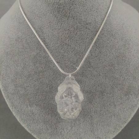 Hyaline Quartz Pendant Frog - Zodiac: AQUARIUS MINERALS Crystal Healing-3