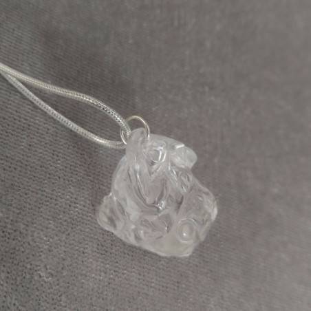 Hyaline Quartz Pendant Frog - Zodiac: AQUARIUS MINERALS Crystal Healing-7
