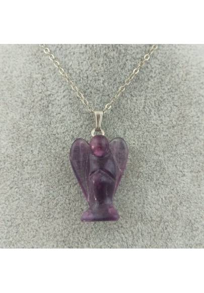 FLUORITE Pendant ANGEL - Zodiac: CAPRICORN MINERALS Crystal Healing-1