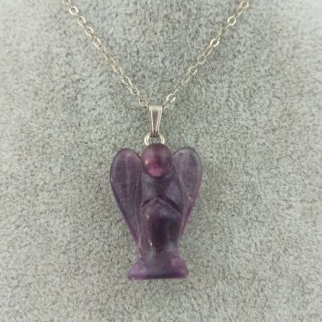 FLUORITE Pendant ANGEL - Zodiac: CAPRICORN MINERALS Crystal Healing-1