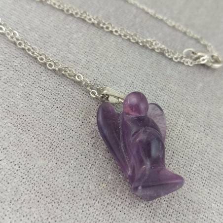 FLUORITE Pendant ANGEL - Zodiac: CAPRICORN MINERALS Crystal Healing-2