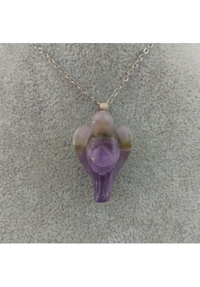 Dogtooth Amethyst Pendant Angel- PISCES TAURUS ARIES MINERALS Crystal Healing-1