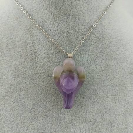 Dogtooth Amethyst Pendant Angel- PISCES TAURUS ARIES MINERALS Crystal Healing-2